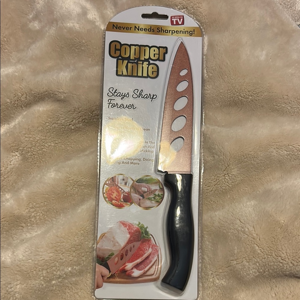 Copper Knife with Black Handle